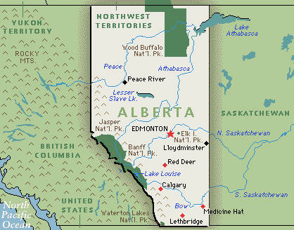 Alberta Map Google Map Of Alberta Canada Gmt