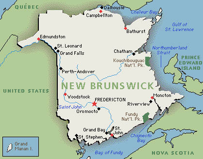 New Brunswick Map Google Map Of New Brunswick Canada Gmt