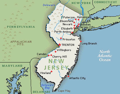 New Jersey Map Google Map Of New Jersey Gmt