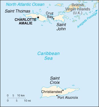 Us Virgin Islands Map Google Map Of Us Virgin Islands Gmt